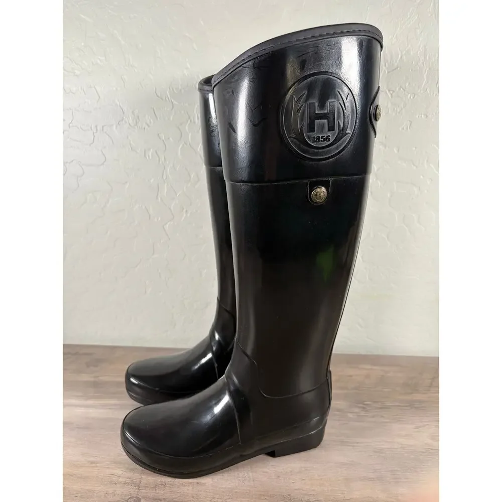 HUNTER Sandhurst Carlyle Rain Boots Black W25251 Women's Size EU 36 US 5‎ -
